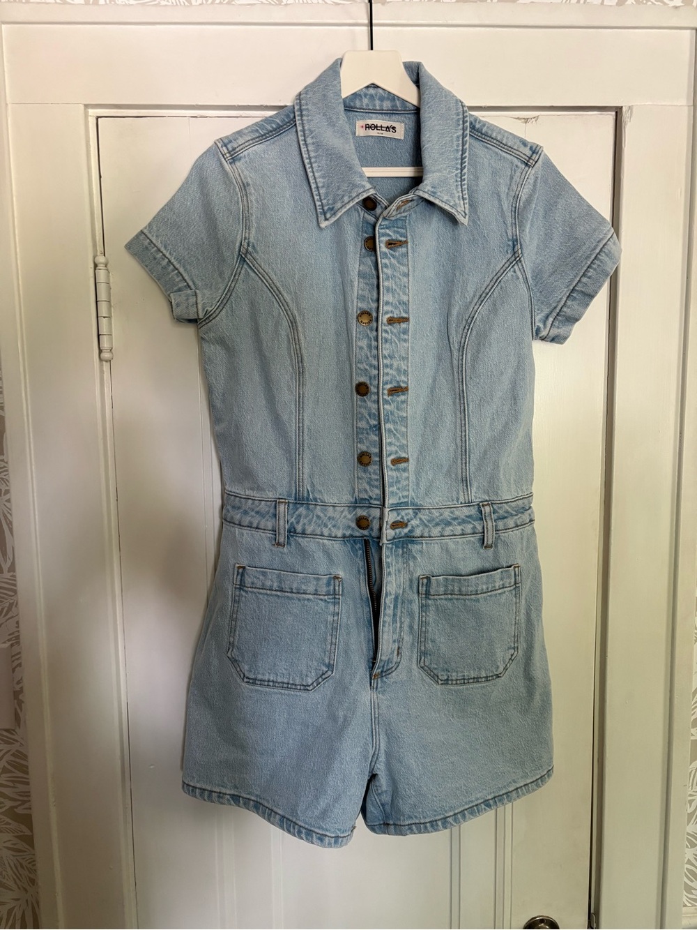 Rolla’s Sailor Romper in Luna Light Blue Vintage Denim Size Medium - Picture 7 of 14